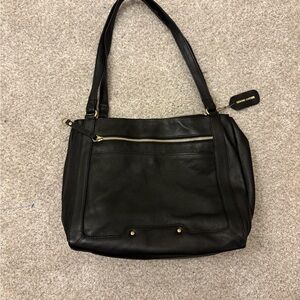 Genuine Leather Black Tote Bag